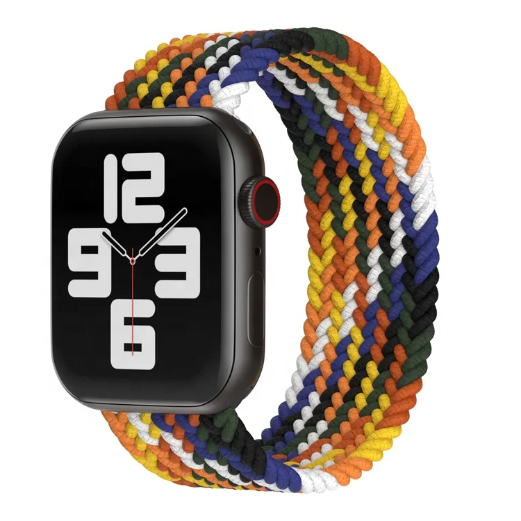 

Coolyep Weave Elastic Nylon Strap For Apple watch 6 band Plastic Connector Belt Bracelet Braided Solo Loop for Apple watch band, Optional