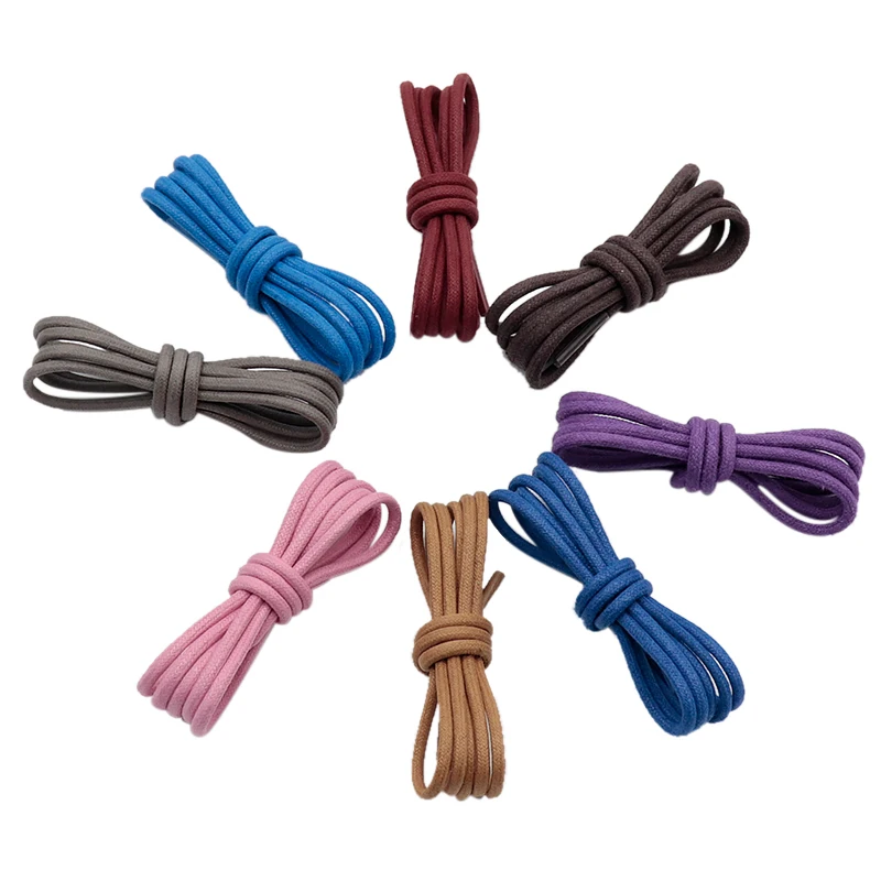 

Coolstring Shoe Accessories Manufacturer Good Looking Waxed Cotton Custom Boot Laces round Shoelaces Bootlaces For Shoes, Any colors supported,support pantone color
