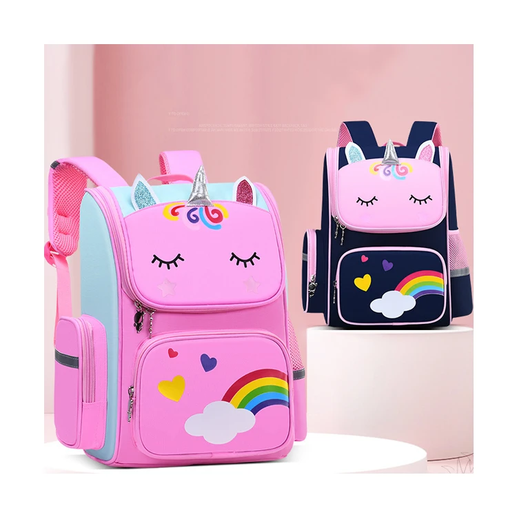 

Girl School Bags Child Unicorn Printing Backpack School Bag for Girl Cute Waterproof Children's Schoolbag, Customized color