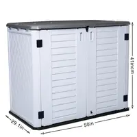 

KINYING Horizontal Outdoor Storage Sheds Plastic Cabinet for Garbage Cans, Tools and Garden Accessories