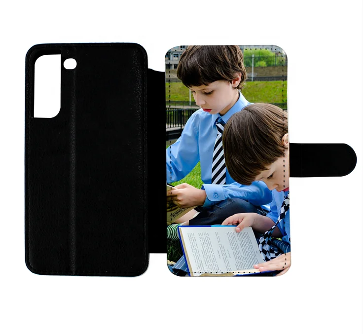 

For Samsung S22 PU leather Flip Wallet 2D Sublimation Blank Phone Case Custom Logo Wallets, White