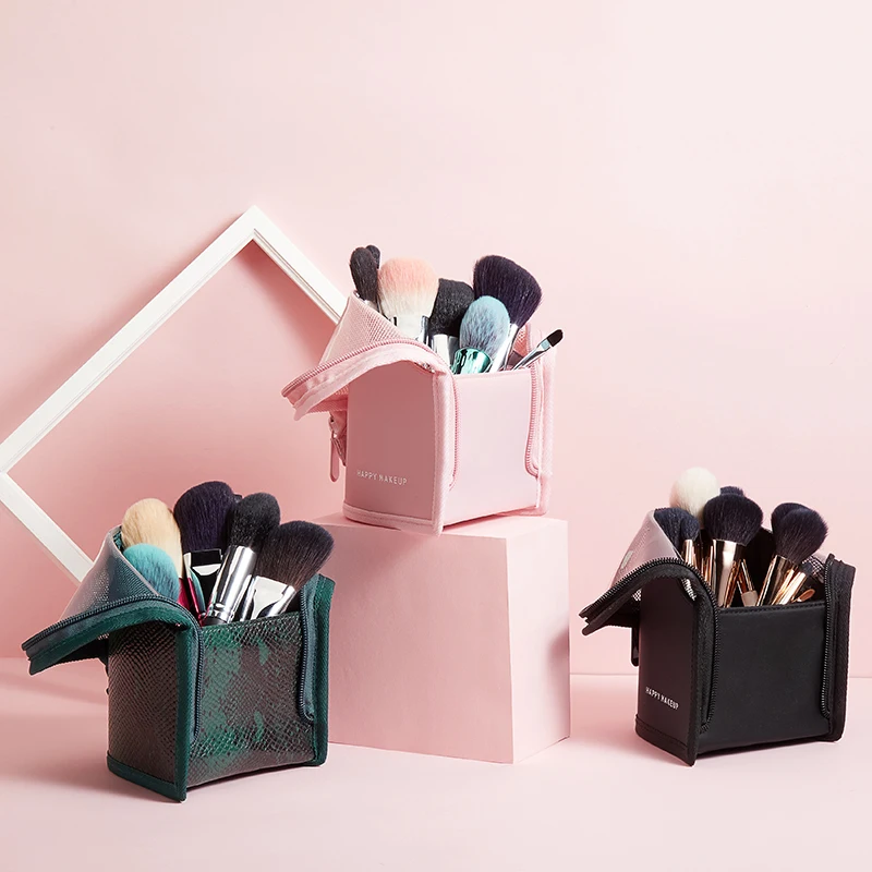 

Multi-function make up Brush Storage Travel cosmetic bag high quality stand up waterproof polyester Makeup Brush Holder, As show
