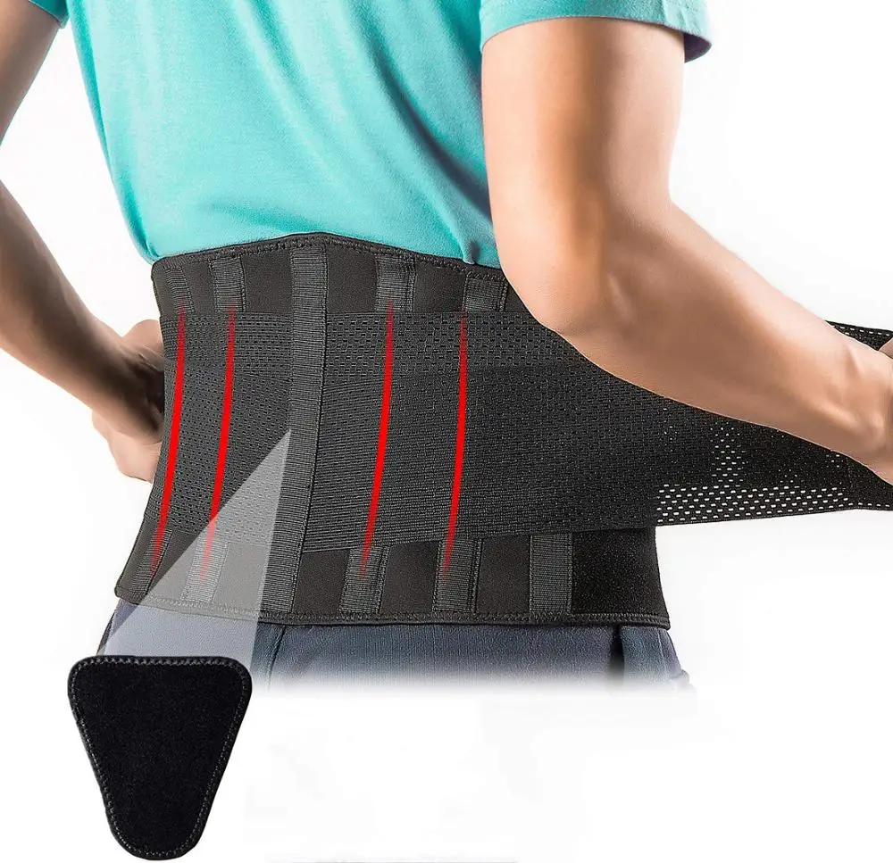 

OEM lumbar back adjustable waist brace for back pain working running protector, Black