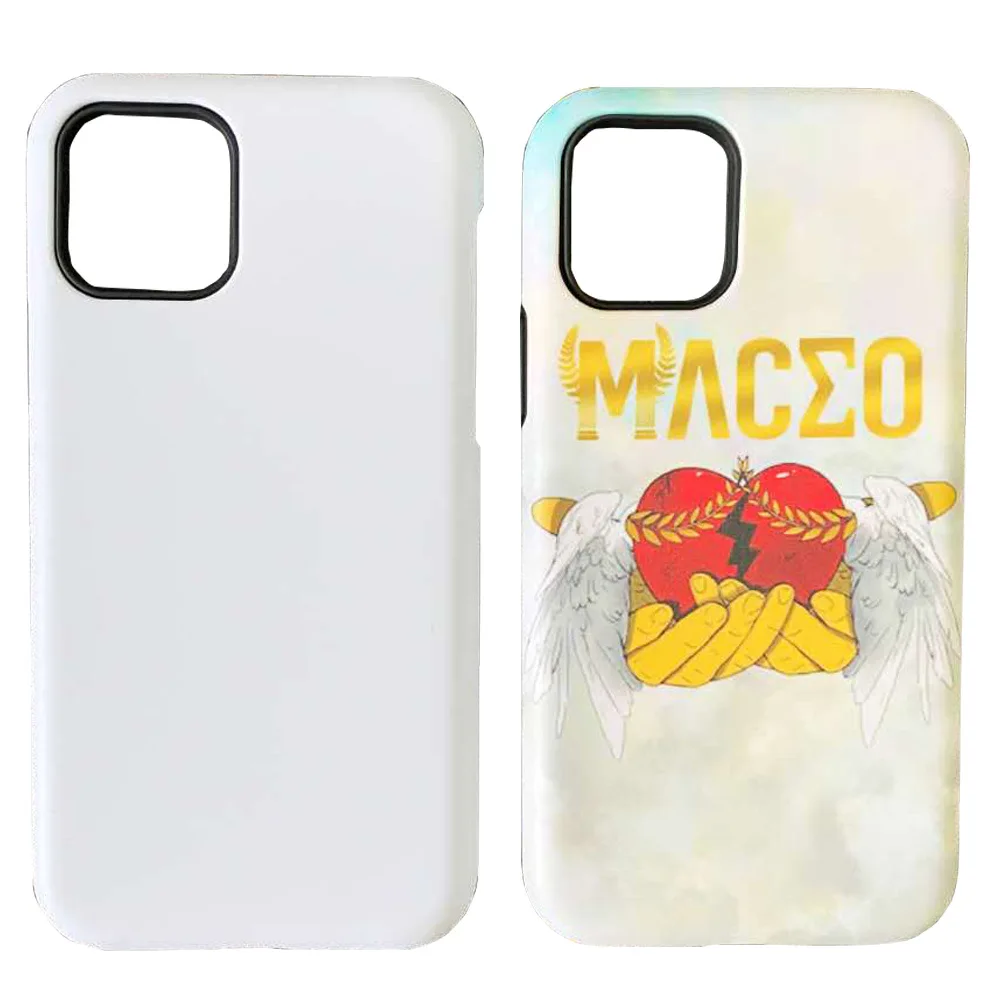 

3D Phone Sublimation Case 2 in 1 Tpu Pc Blank Phone Back Cover For iPhone 12 Pro Max 11 XR XS Max 7/8 plus 3D Coating case