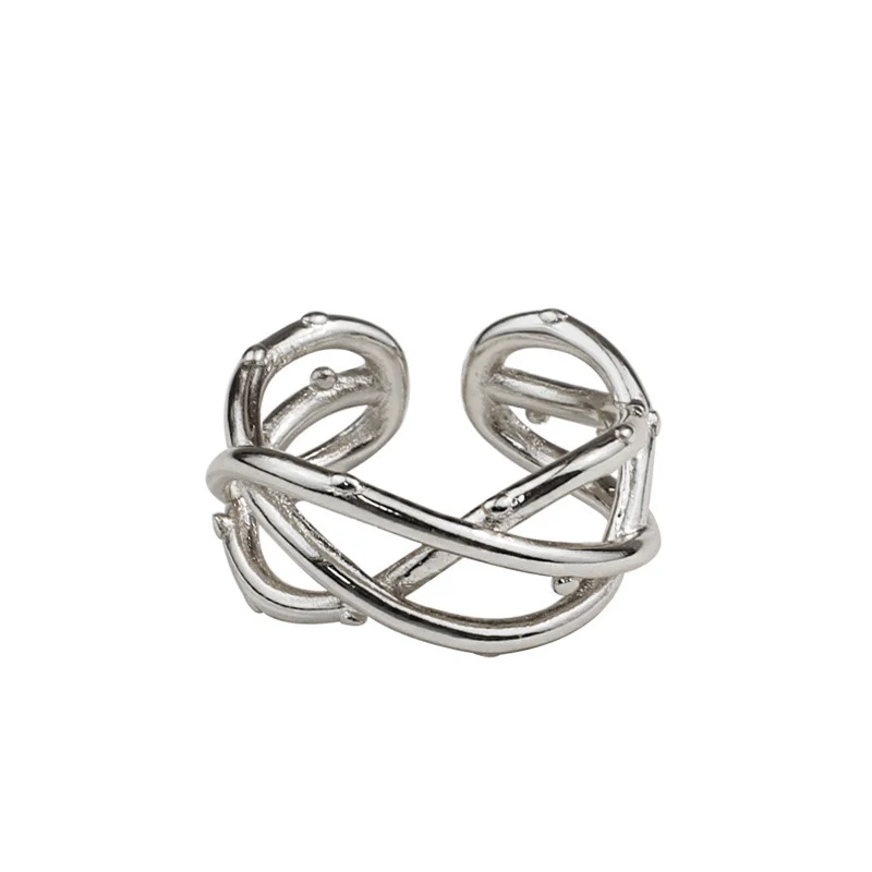 

Hiphop Ring Women S925 Sterling Silver Opening Adjustable Female Ring Elegant Gold Color Plated Ring Jewelry Accessories