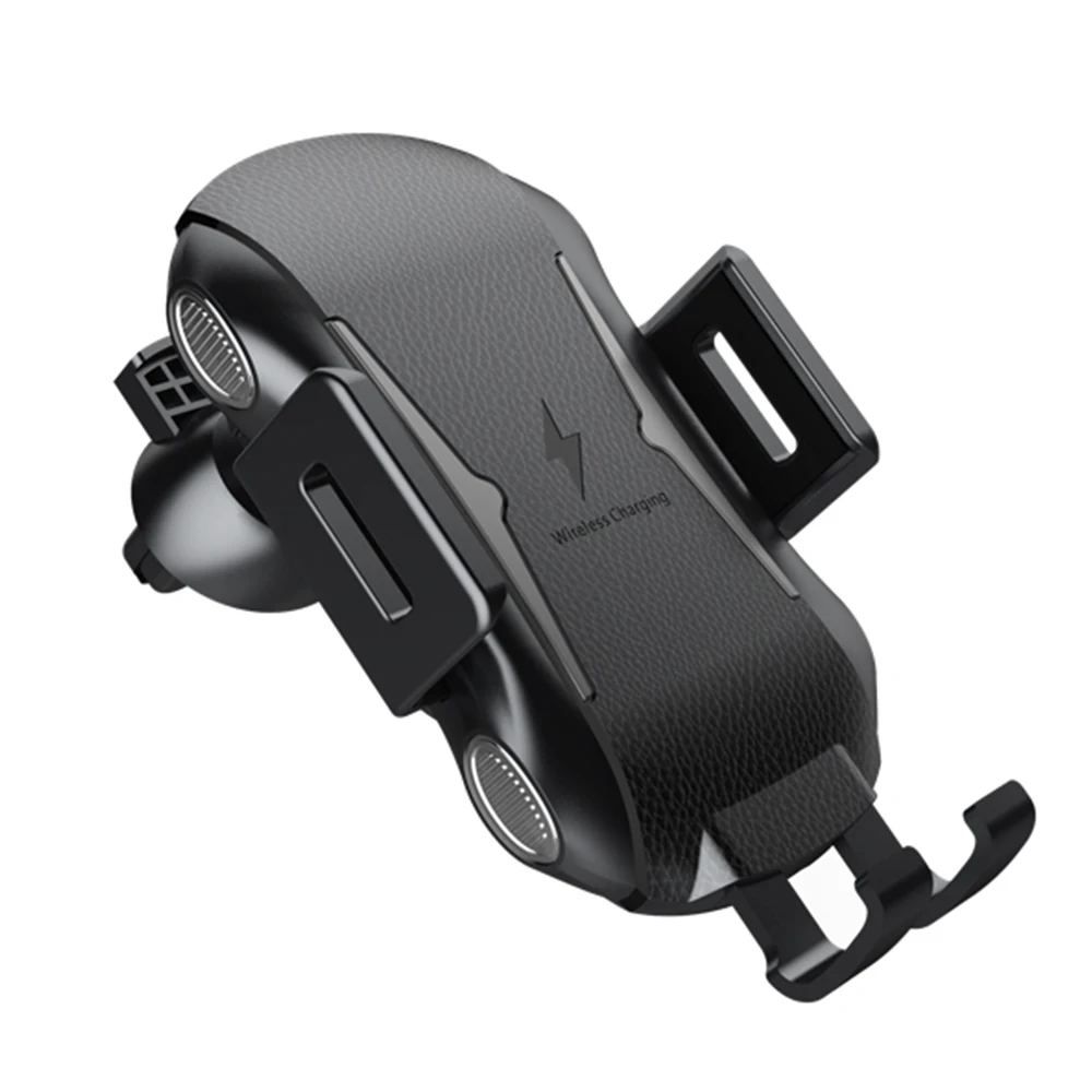 

phone simple 10w quick qi smart sensor magnetic fast electric mount wireless car charger for iphone samsung huawei, Black