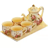 

FT-A121 European Style Ceramic Coffee Tea Set With Tea Tray