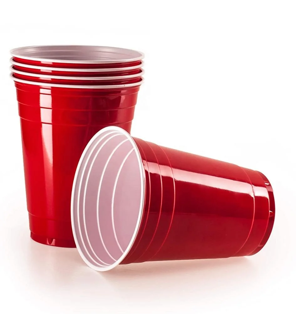 

Wholesale 16OZ Disposable Plastic Beer Pong Red Cups, Red or customize