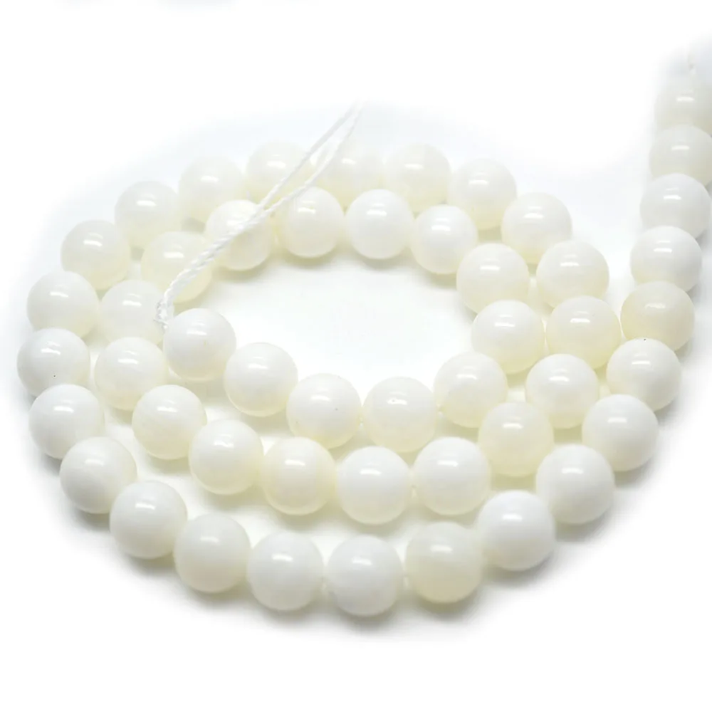 

Natural White Tridacna Stone Round Beads Wholesale Beads Supplier 6mm 8mm 10mm 12mm