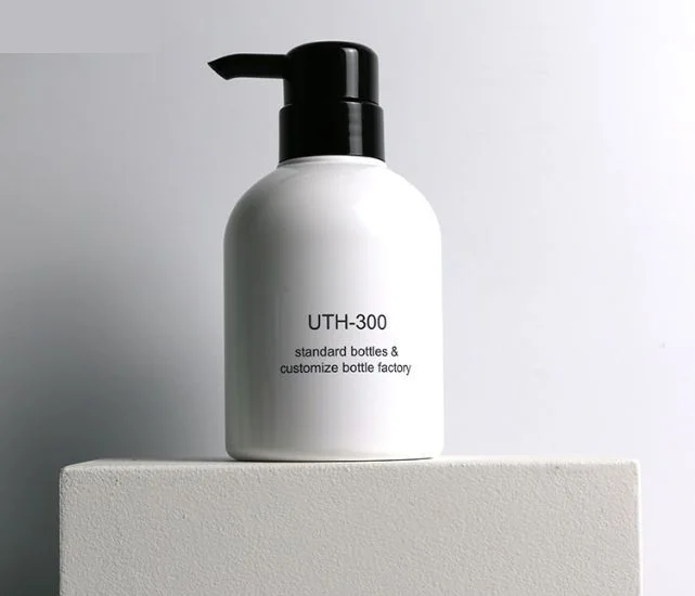 

300ml 500ML Amber plastic face serum cleanser bottles packaging recycled 16oz empty shampoo bottle
