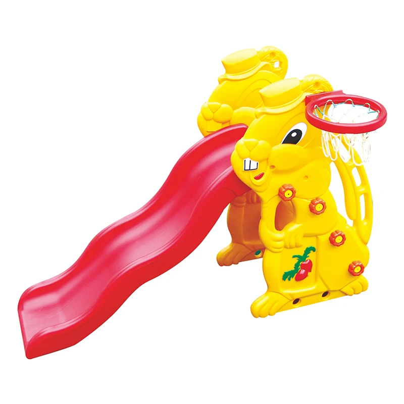 

PT-033 Baby rabbit plastic slide set for kids indoor