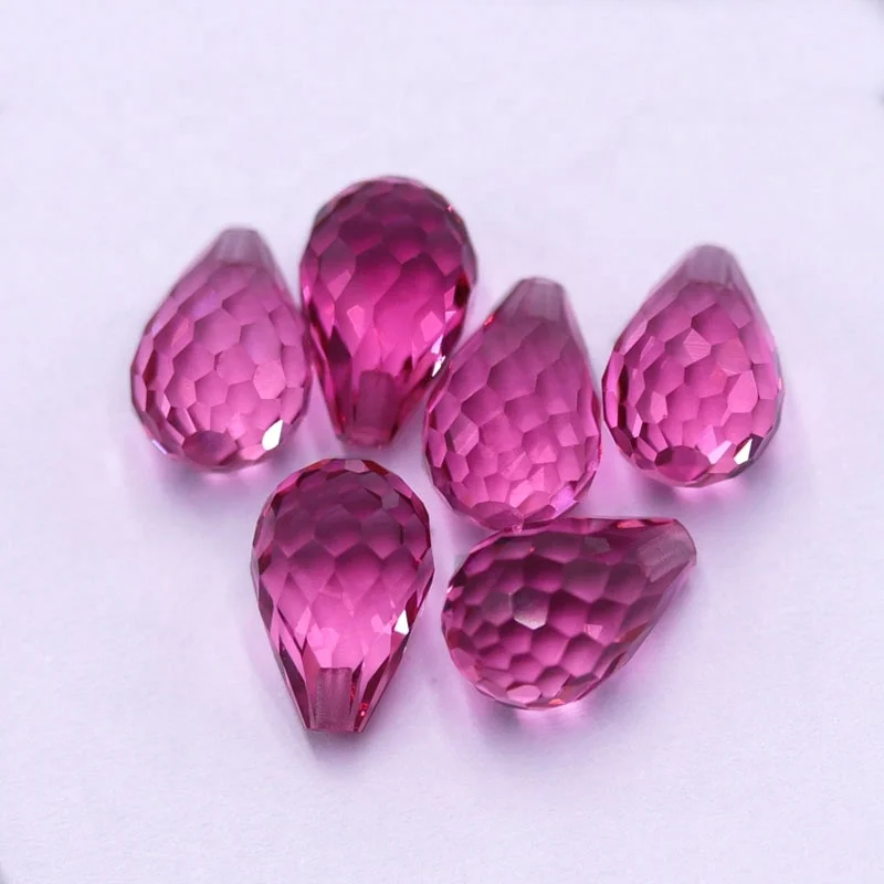 

Redleaf Jewelry 8*12mm glass gemstone beads rose water drop for pendant