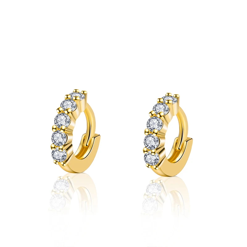 

2021 fashion wholesale high-quality zircon ear ring plated 18K gold hot sale design jewelry for women, Golden