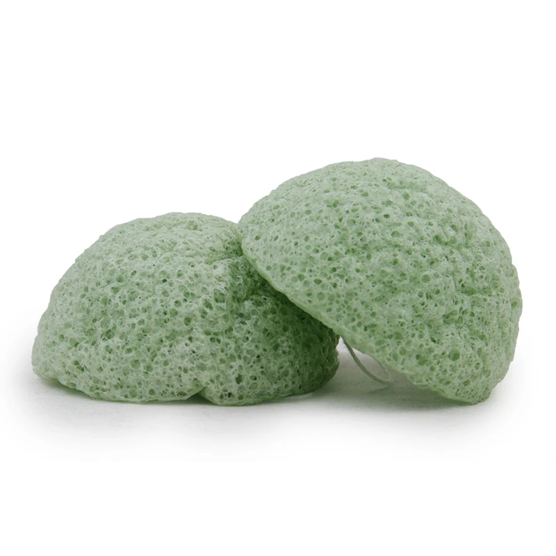 

Aloe 100% natural organic konjac facial sponge half-ball shape, Green