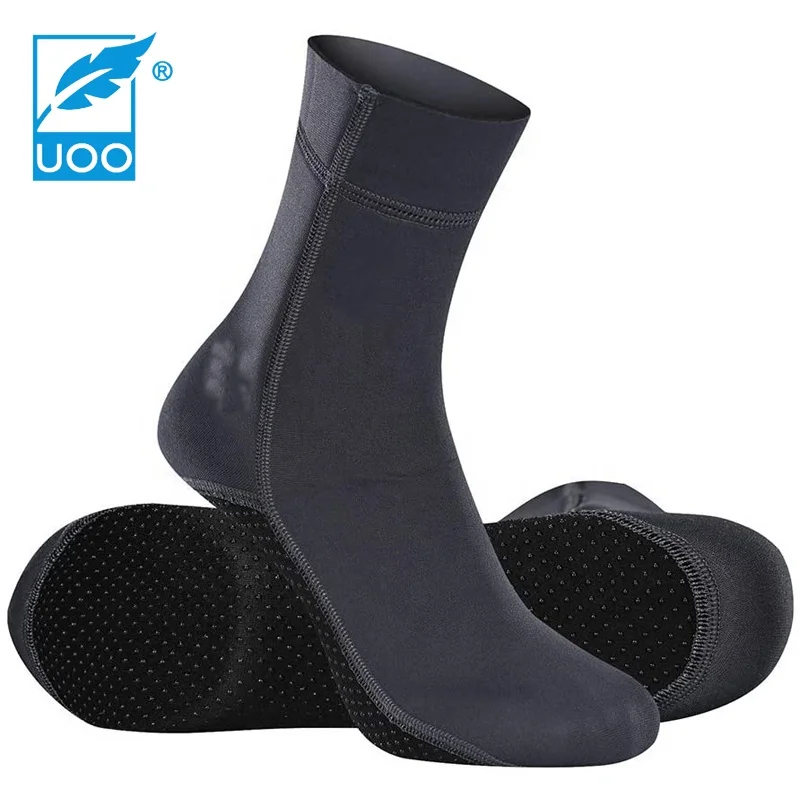

UOO Factory Price OEM High Quality Anti-slip Diving Socks 3mm Neoprene Beach Water Socks Anti Slip Wetsuit Boots, Black or custom color