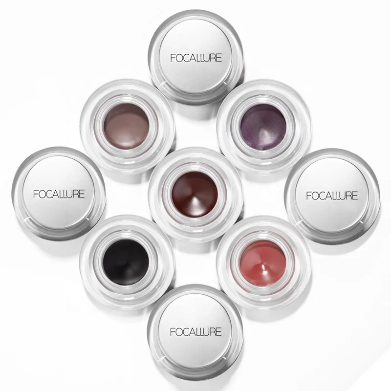 

FOCALLURE Cosmetic Eye Makeup Waterproof Long-lasting Single Colors Eye Brow Cream Eyeliner Pomade Makeup, 5 colors