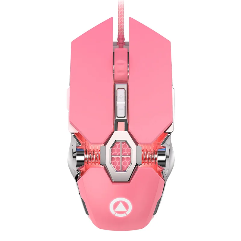 

7 button Wired gaming mouse ergonomic backlight suitable for laptop PC gamers pink girl mouse