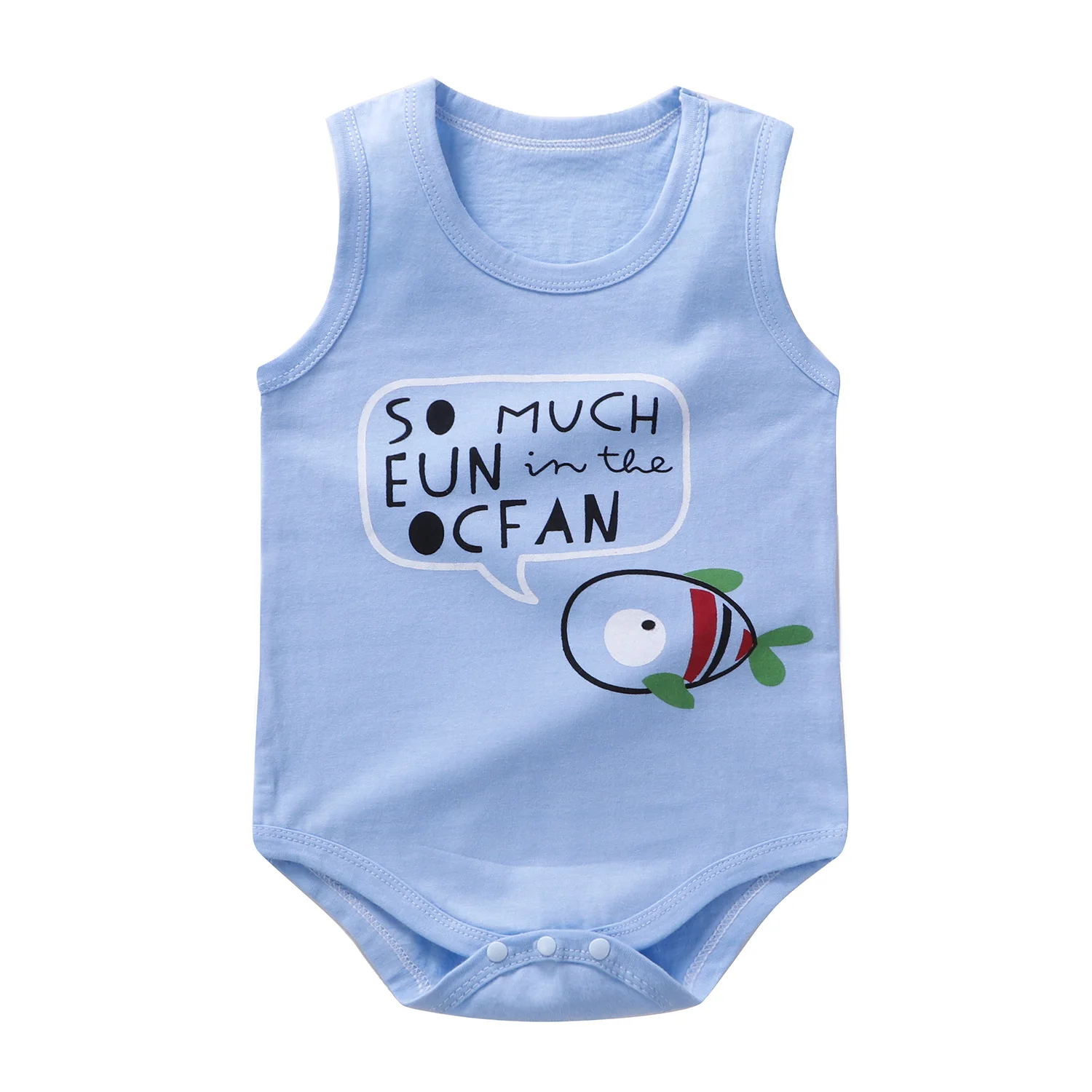 

Soft & Comfortable Boy Clothes 100% Cotton Baby Body Suit,Sleeveless Baby Romper
