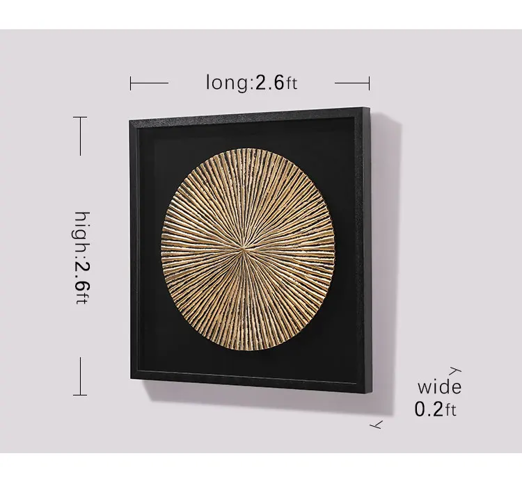 Luxury Gold Antique 3d Wall Art Decor Square Metal Wall Art Decor
