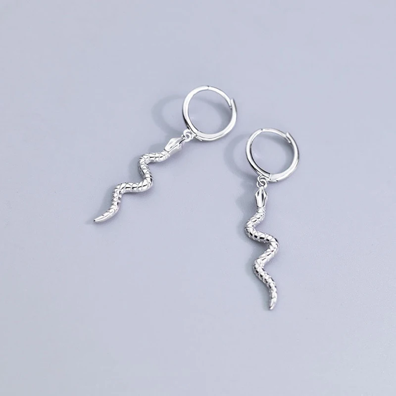 925 Silver Snake Hoop Earrings For Women Gift Earings Fashion Jewelry Korean Earring