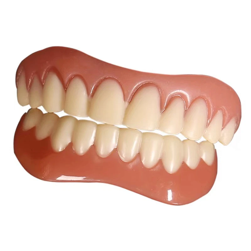 

Hot Sale Upper and lower False teeth cover Perfect Smile Veneers Comfort Fit Flex Denture Paste fake braces for Double, White