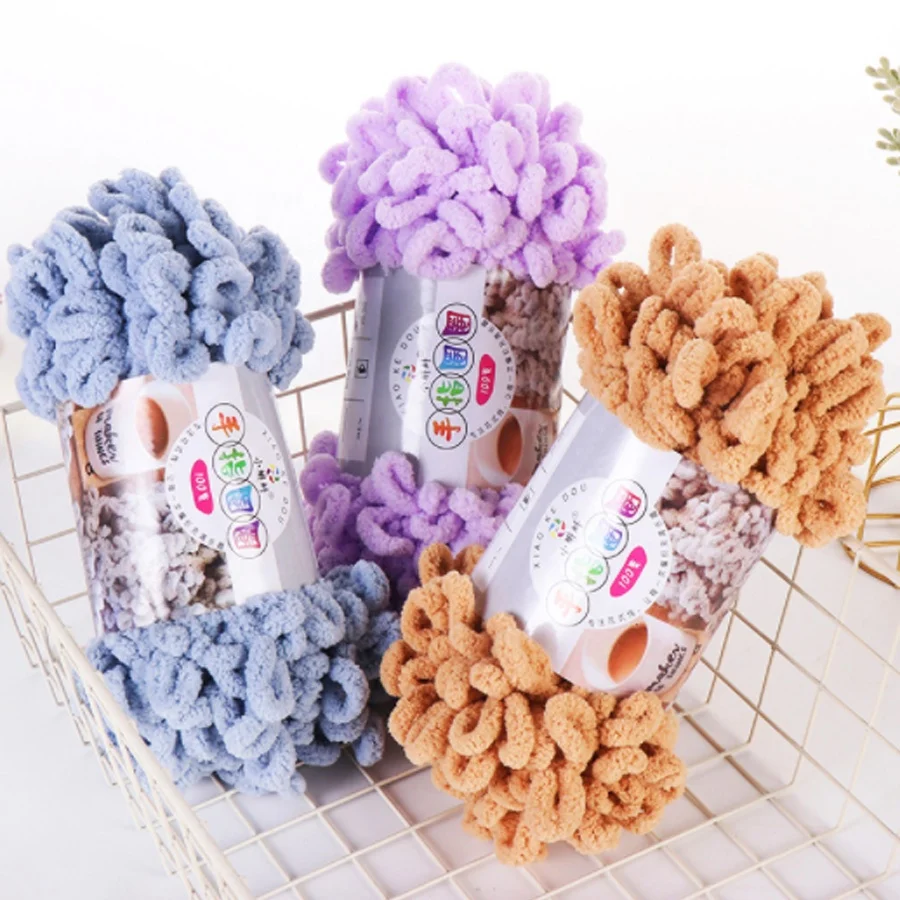 

wholesale finger loop yarn chenille chunky yarn for hand knitting