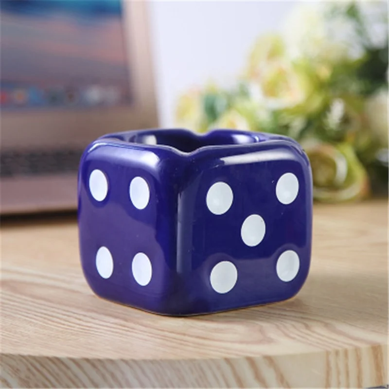 

Ceramics Creative Dice Ashtray, White/red/blue/yellow/black/green