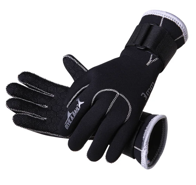 

Men's and Women's Ideal For All Watersports 3MM Premium Neoprene Anti-Slip and Anti-scratch Diving Gloves, Black