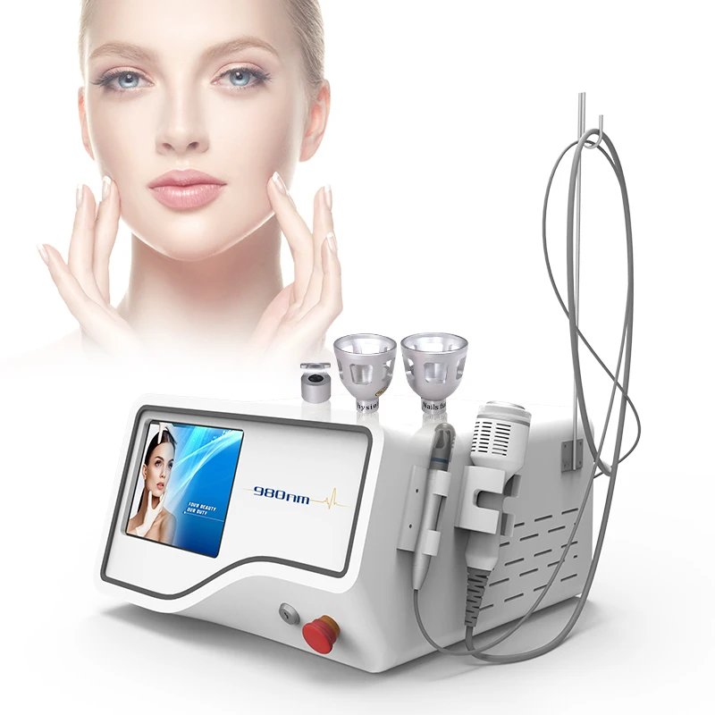 

portable 3 in 1 980nm painless laser spider veins removal pain relief 980 nm laser machine