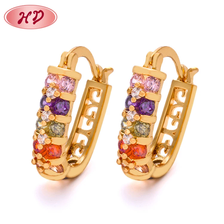 

2017 Saudi Gold Wedding Ladies Crystal Earring Jewellery For Girls