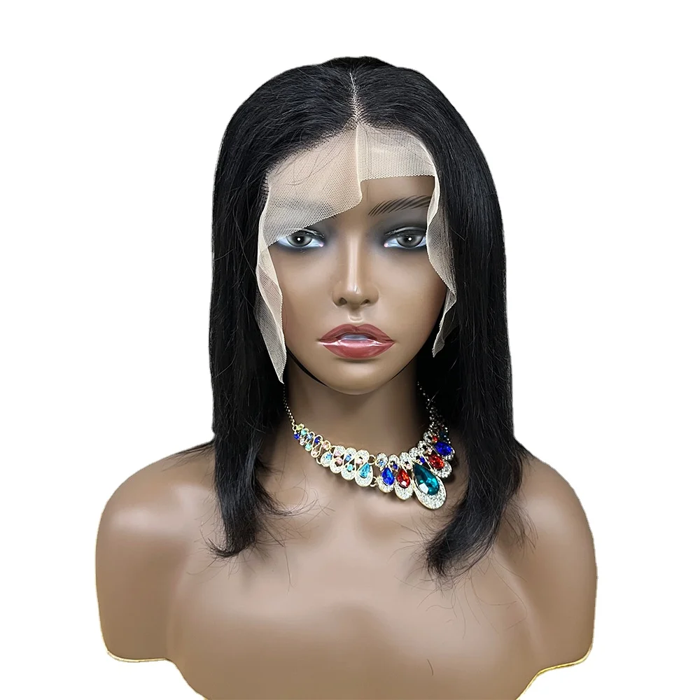 

Straight human hair wig Black central parting Human hair lace front wig 13*4 swiss lace front wigs natural human hair