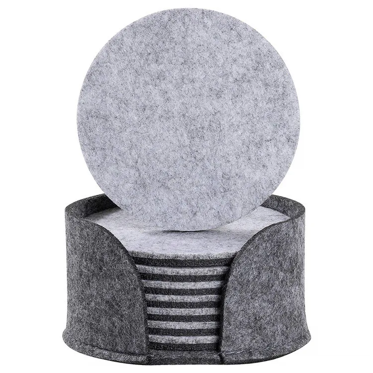 

Wholesale Coaster Felt Coffee Cup Coaster Felt Cup Mat Set 8pcs For Protector, Customized color