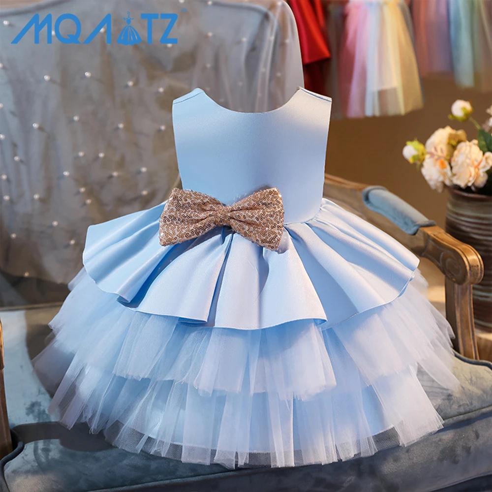 

MQATZ 0-10Years Meiqiai Kids Clothing Sequin Flower Girl Tutu Dress Birthday Party Wedding Gown L1966XZ