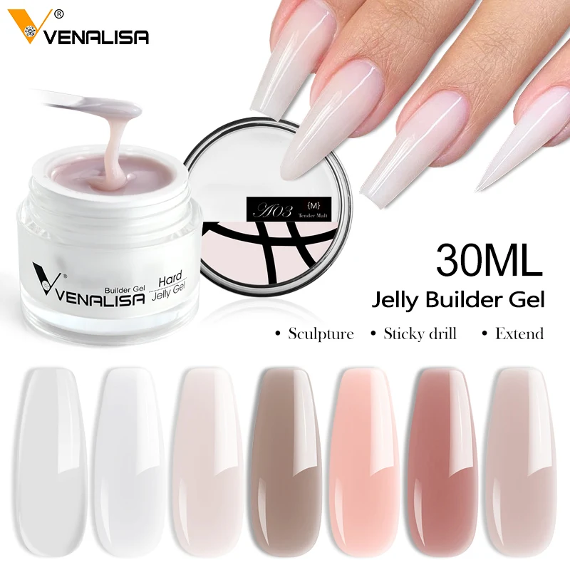 

30G New Jelly color uv gel Led&UV Extend Sculpture Nail Gel clear uv Builder Gel Camouflage milky white somke pink nail art, 14 colors