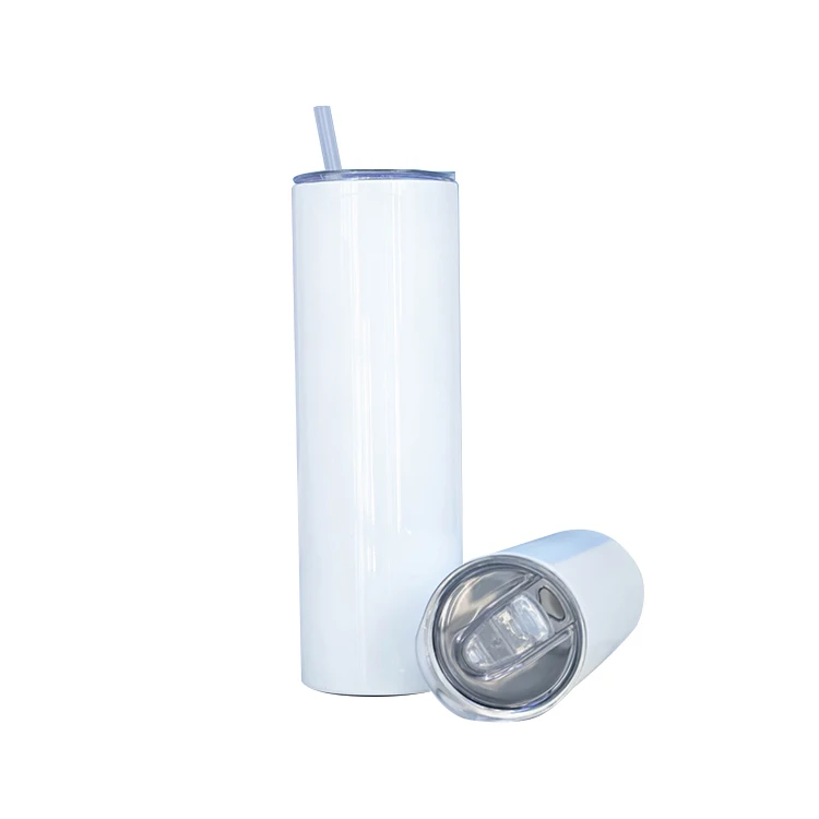 

20/30oz 304 Slim Straight Tumblers Double Wall Blank Sublimation Stainless Steel Coffee Tumblers with lid and straw, Customized color