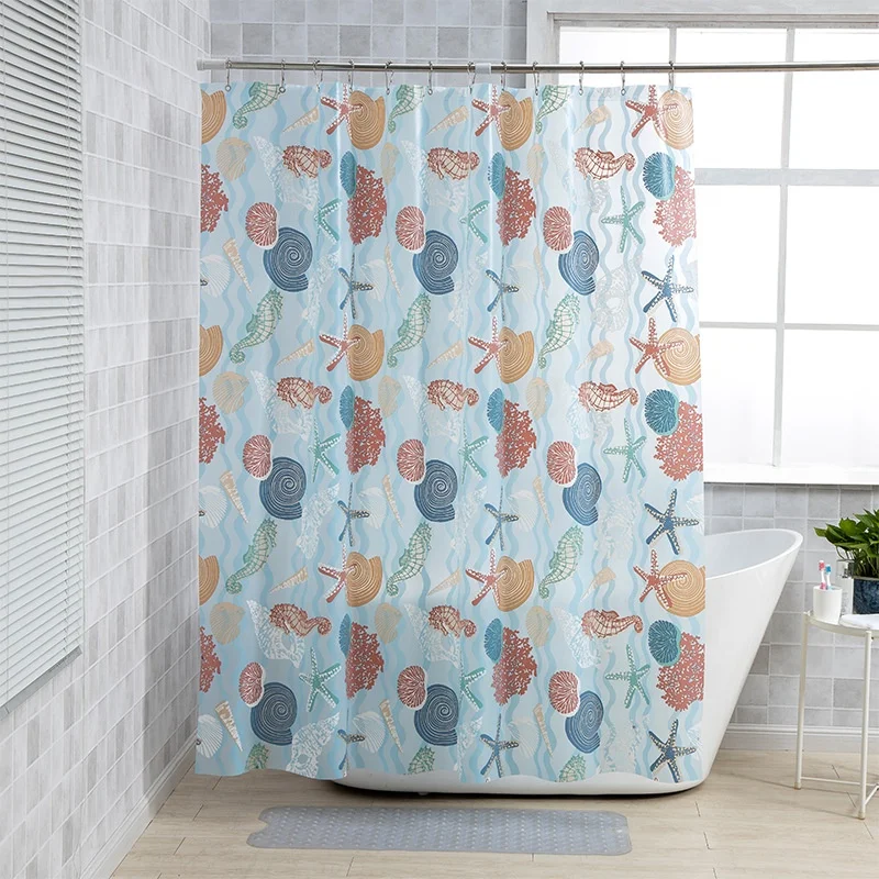 

i@home mildew resistant eco friendly translucent starfish printed peva shower curtain, Picture