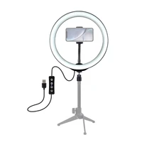 

Dropship OEM PULUZ 10 inch 26cm USB 3 Modes Dimmable LED Ring Vlogging Selfie Photography Video Light with Tripod Ball Head