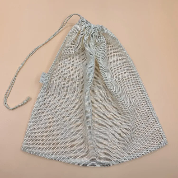

natural color ebay pure cotton eco friendly breathable organic produce cotton mesh drawstring bags for fruits and grocery