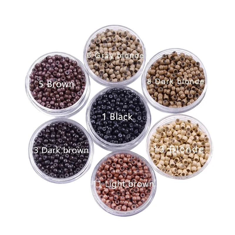 500pcs Silicone Lined Nano Rings Micro Silicon Beads Hair Extensions Beads Tool Silicone Micro Rings Tube 1000pcs
