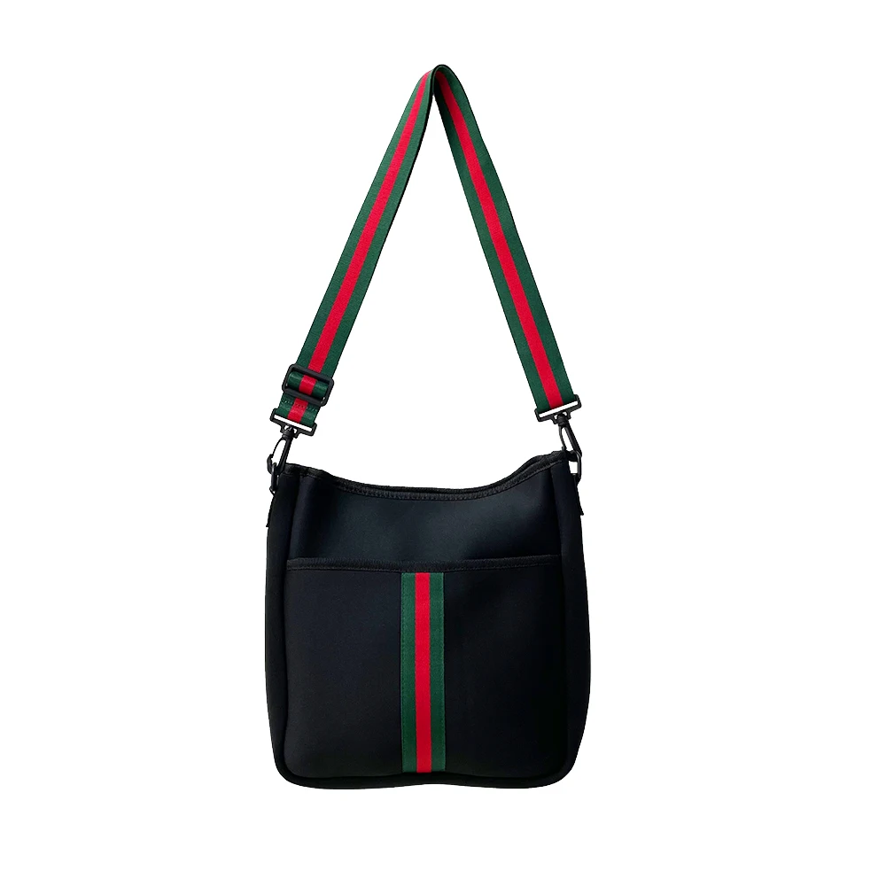 

2021 New Popular Black Color Neoprene Crossbody Bag Sof Hand Feel and Minimalist Shoulder Bag
