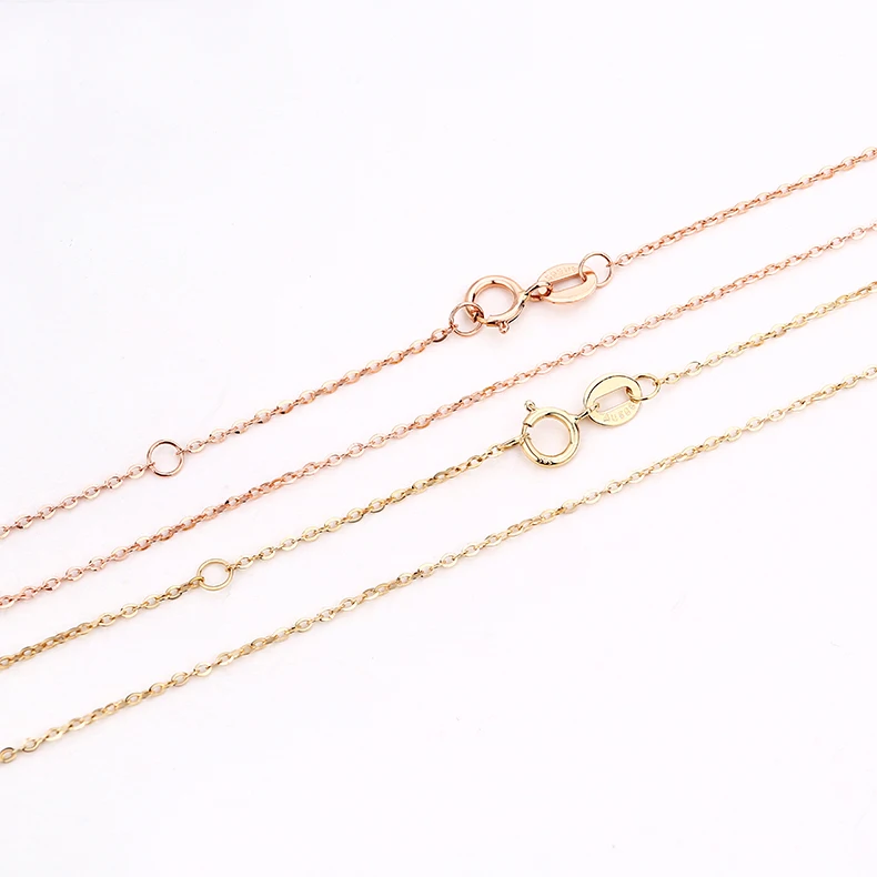 

14k Yellow Gold Necklaces Adjustable 1mm 18inch Plain Cable Chain Necklace 450mm karat Rolo Chains, Yellow gold//rose gold