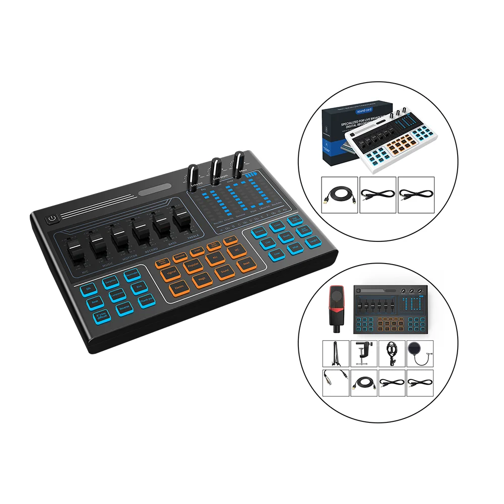 

Live usd multi-channels sound card mini recharge digital audio interface speaker recording mixer