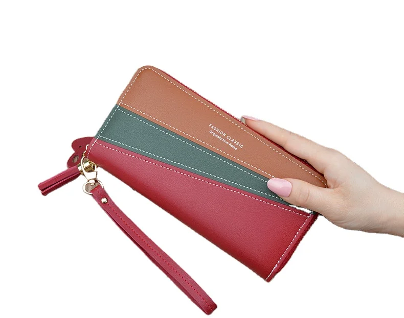 

Dark Brown Custom Retro Genuine Real Leather Long Passport Wallet Personalized Clutch Bag, Picture color , can be customized