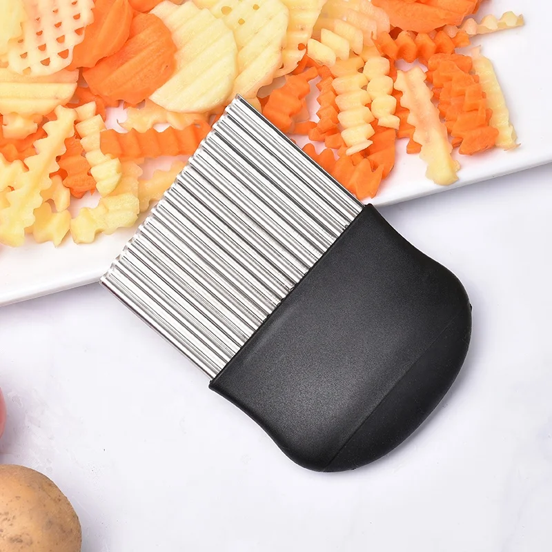 

Vegetable wavy blade cutter Waffles fries cutter crinkle cutter stainless steel blade