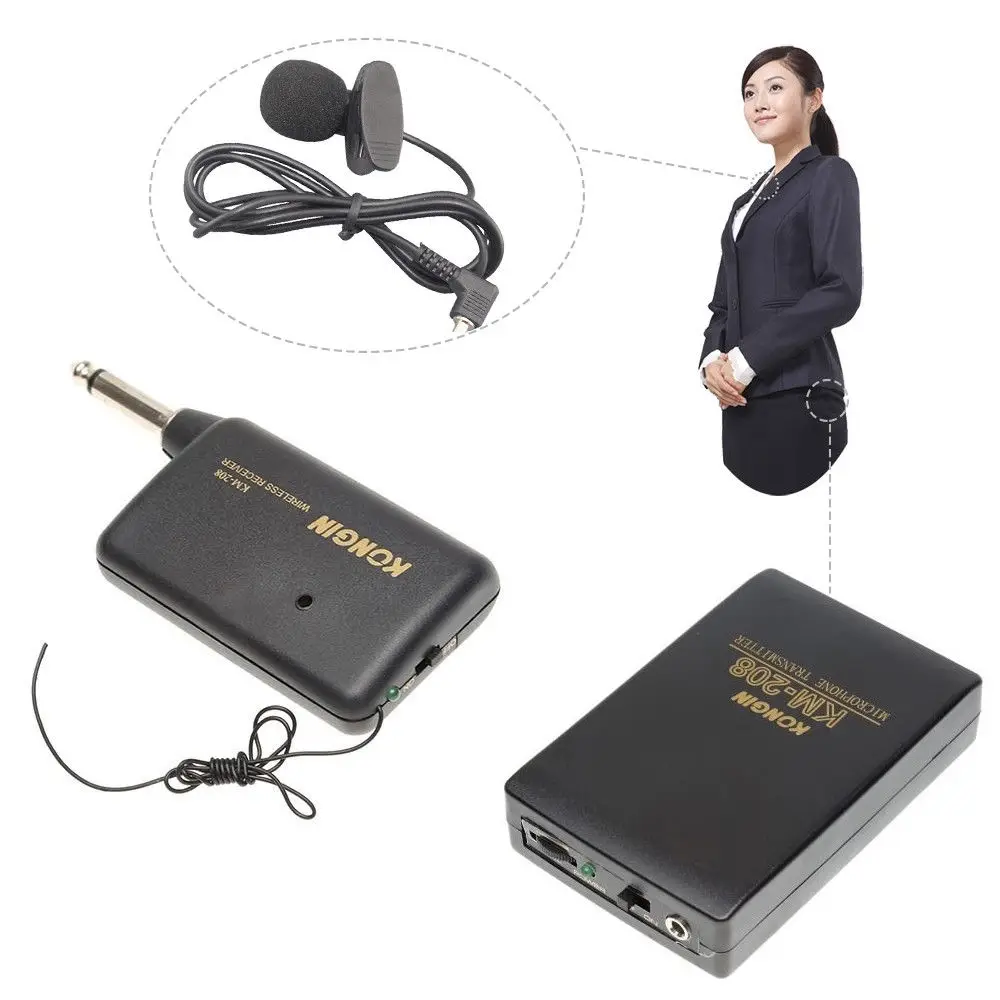 

Wholesale KM208 Wireless Microphone Transmitter Receiver for Teachers Conference Monitor System Wireless Microphone, Black