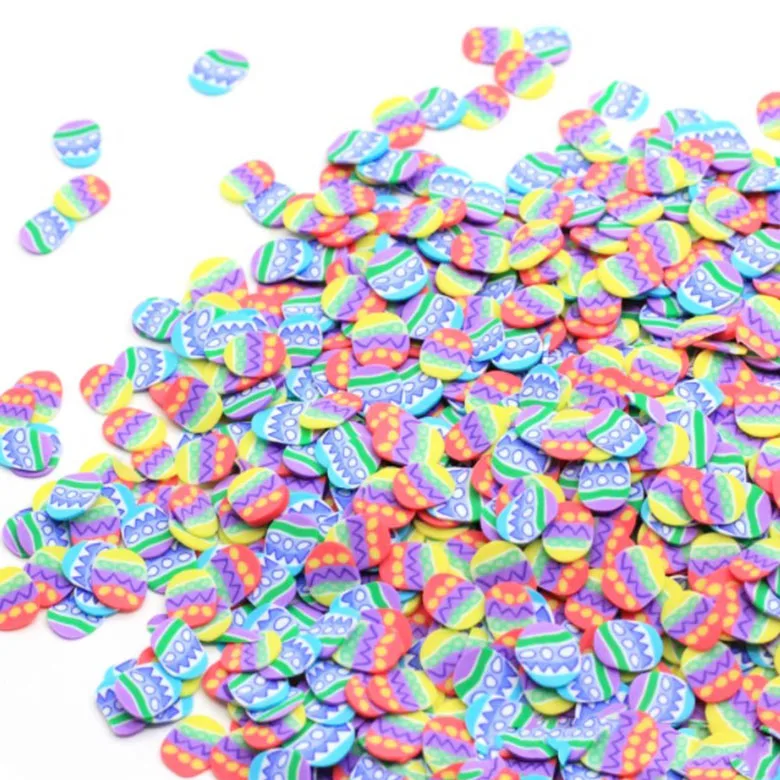 
Easter egg polymer clay slices sprinkled with DIY nail slime supplies charm, sprinkled with DIY slime supply accessories 