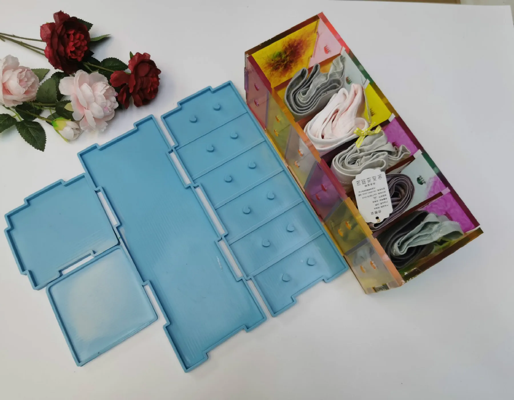 

DIY Epoxy Resin Mold Multifunctional Storage Box Mold Underware Organizer Storage Box Silicone Mold