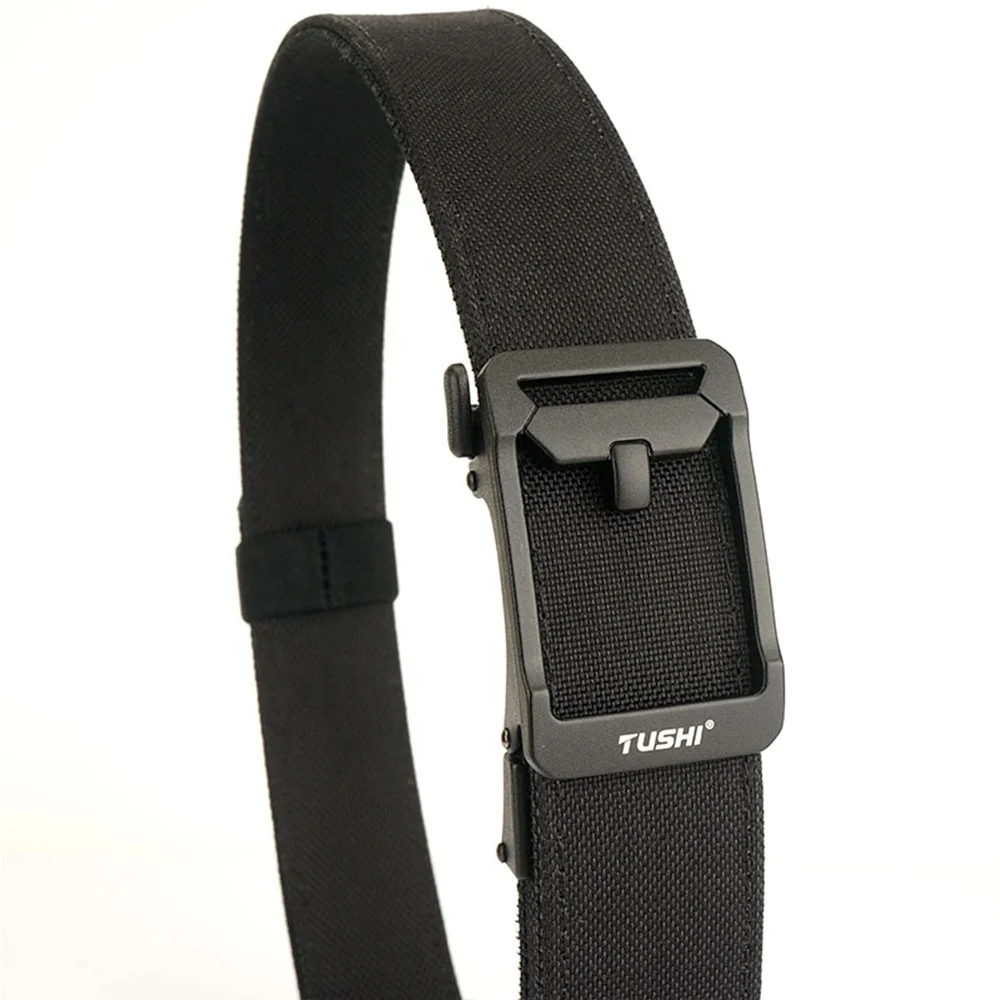TUSHI Customizable Double-Layer Nylon Alloy Quick Release Automatic Buckle Waist Belt Wear-Resistant Durable Tactical Use