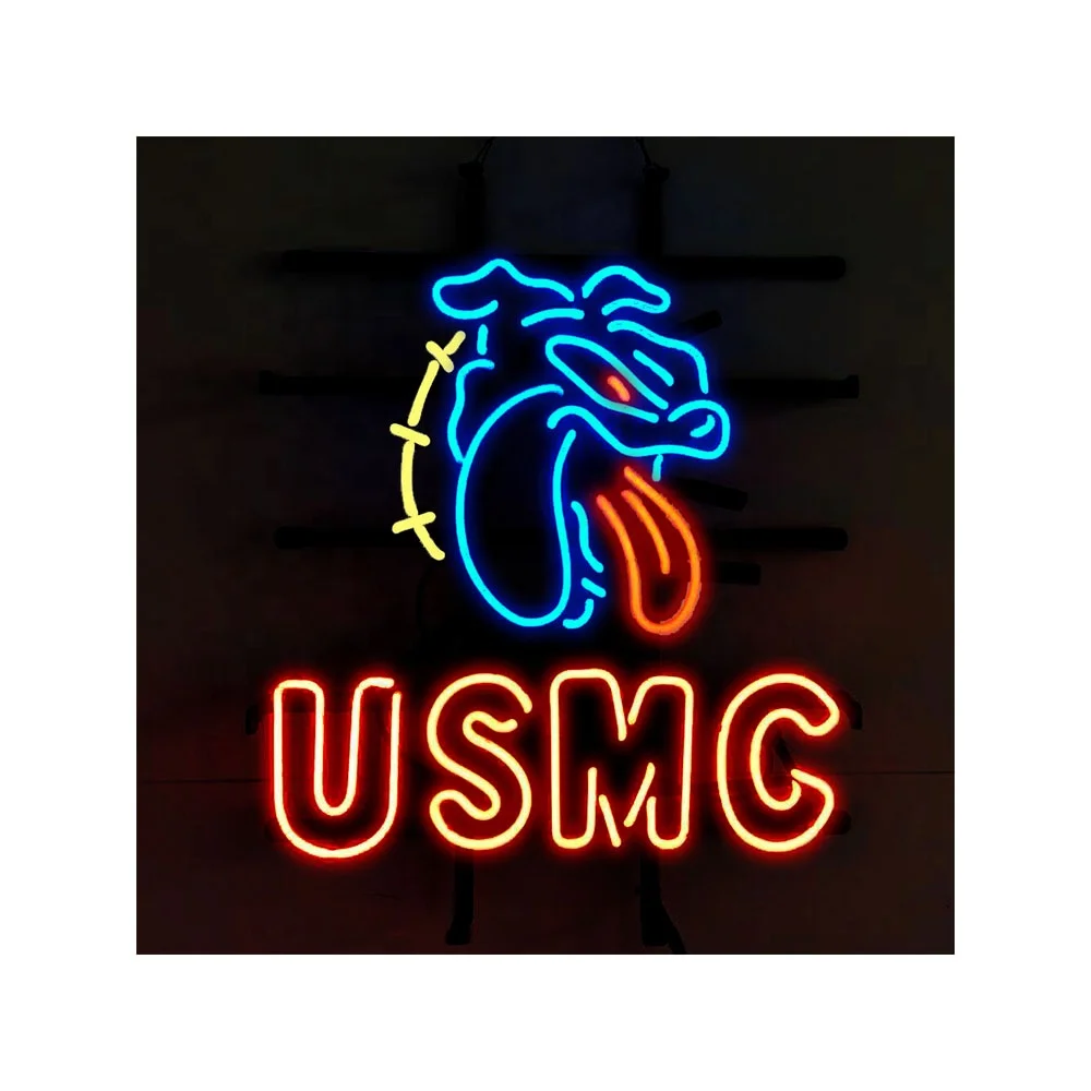 

Free Shipping USMC MARINE CORPS Neon Sign Beer Bar Pub Party Store Room Man Cave Wall Hanging Decor Electronic Light 19x15 Inch