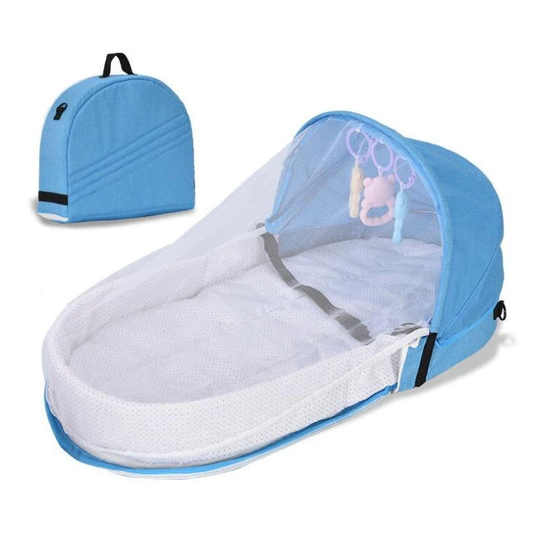 

Easy To Carry Folding Anti-Mosquito Mesh Travel Bassinet Cot Cotton Cover Newborn Sleeping Bag, Accept customized color